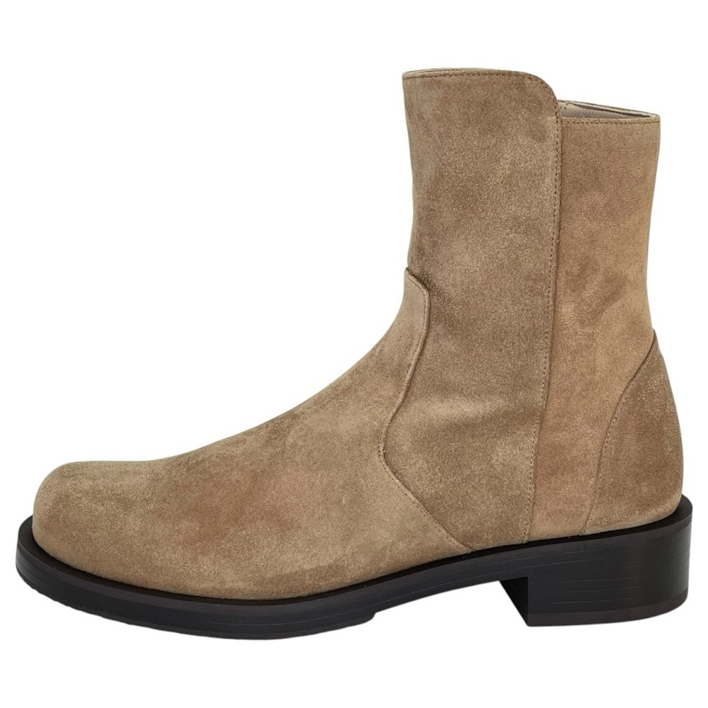 Stuart Weitzman 5050 Bold Zip Khaki Leather Womens Ankle Boots Size 9M - Picture 4 of 14